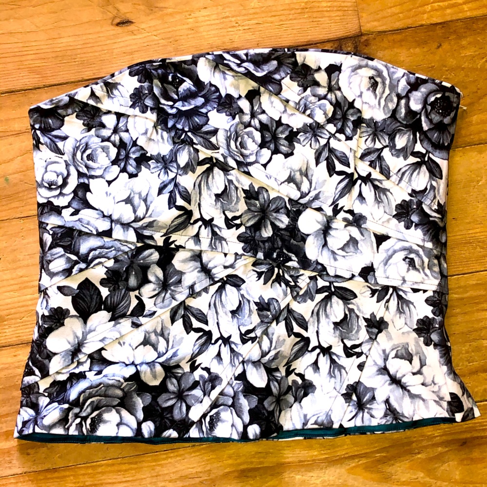 WHBM Tiered Floral Bustier Top